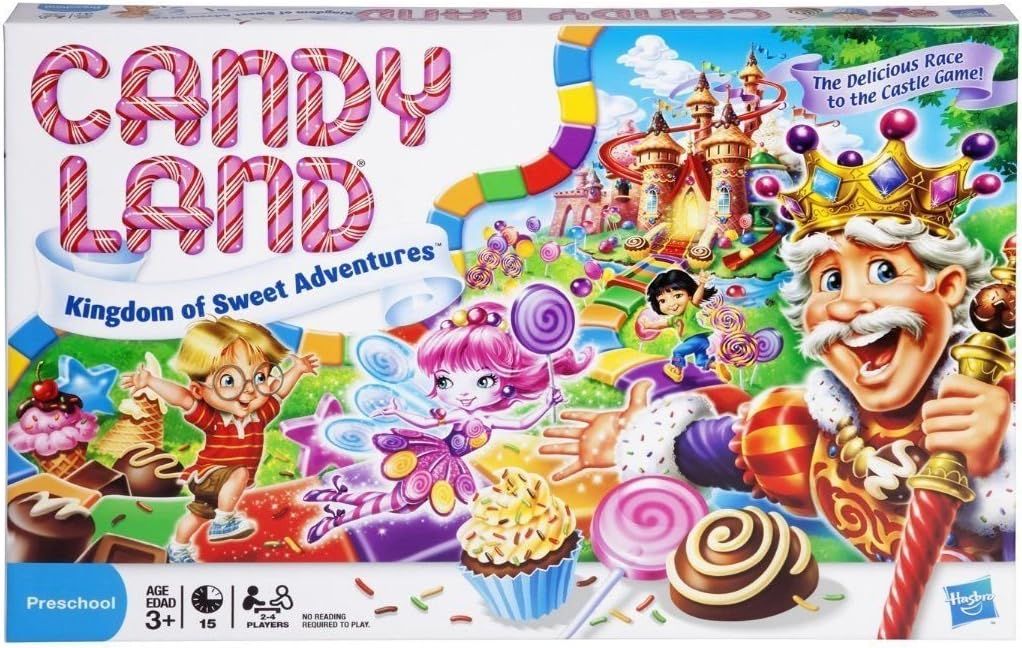 Candy Land board game with colorful path and characters