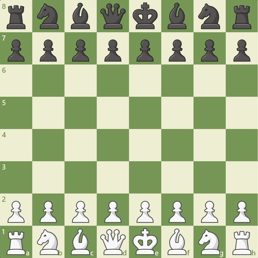 Chess board game with wooden pieces