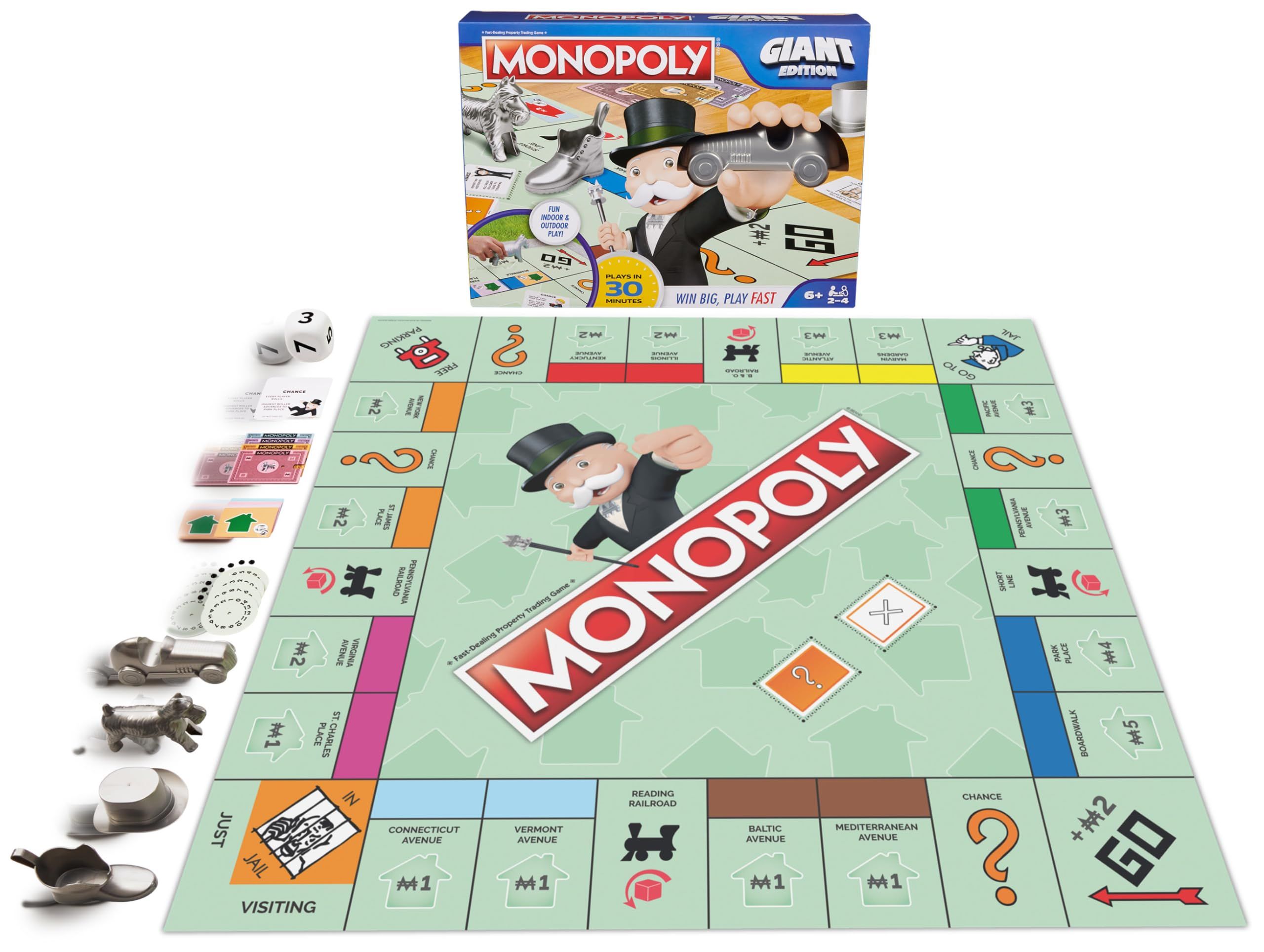 Monopoly board game with classic board and pieces